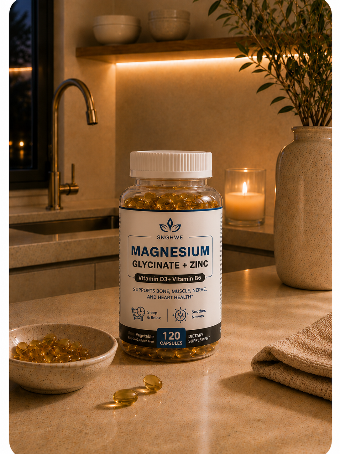 Magnesium Glycinate,Zinc & Vitamin D3