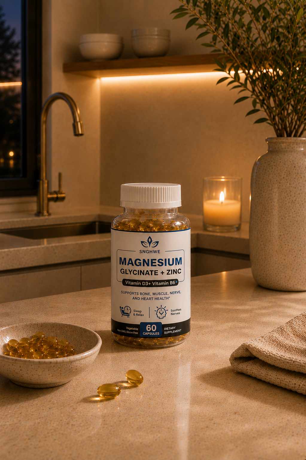 Magnesium Glycinate,Zinc & Vitamin D3