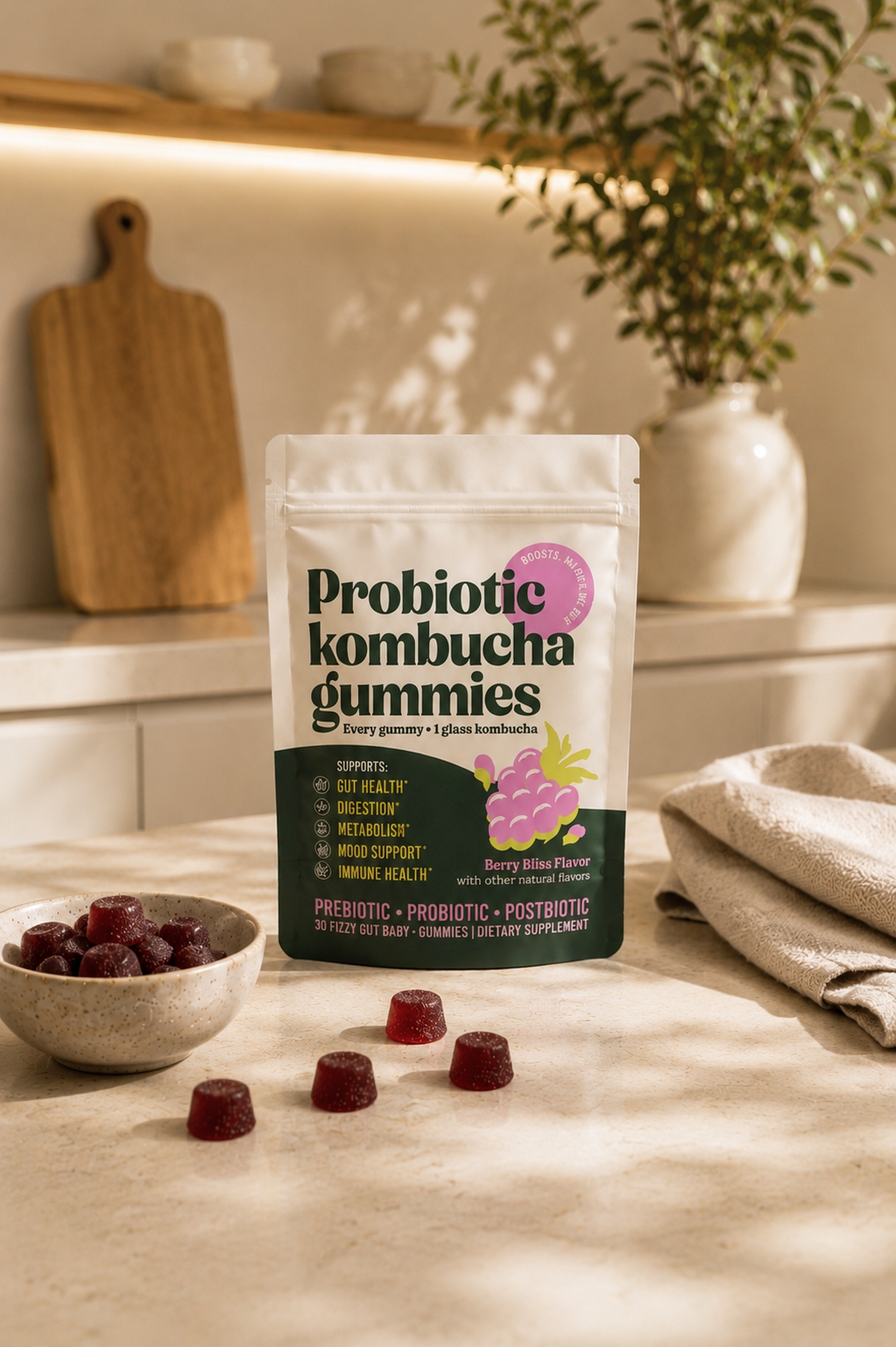 Probiotic Kombucha Gummies- Berry Bliss