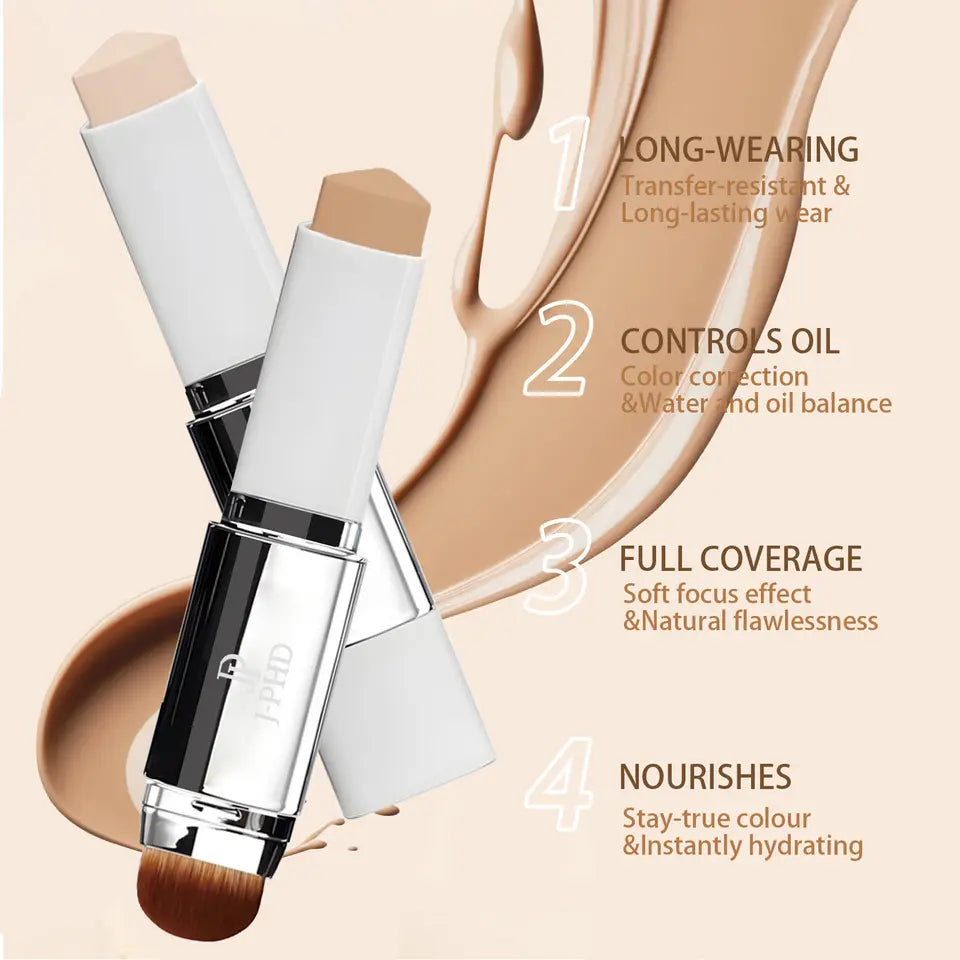 Foundation stick built-in brush head