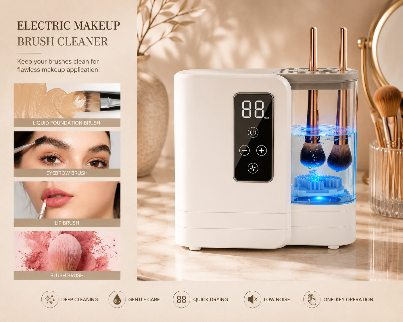 5-in-1 Electric Makeup Brush Cleaner & Dryer Machine